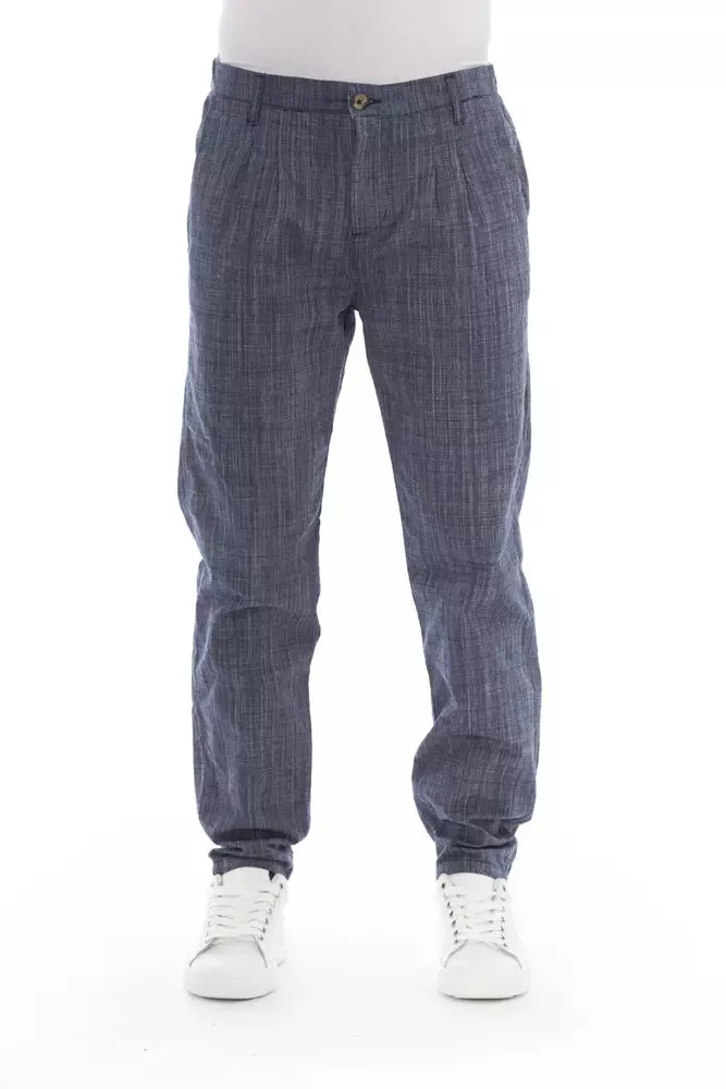 Baldinini Trend Blue Cotton Men Chino Pant