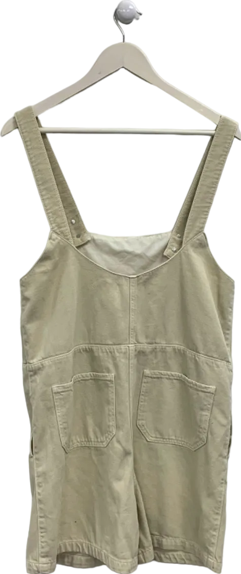 Balzac Beige Linen Dungaree Shorts UK 8