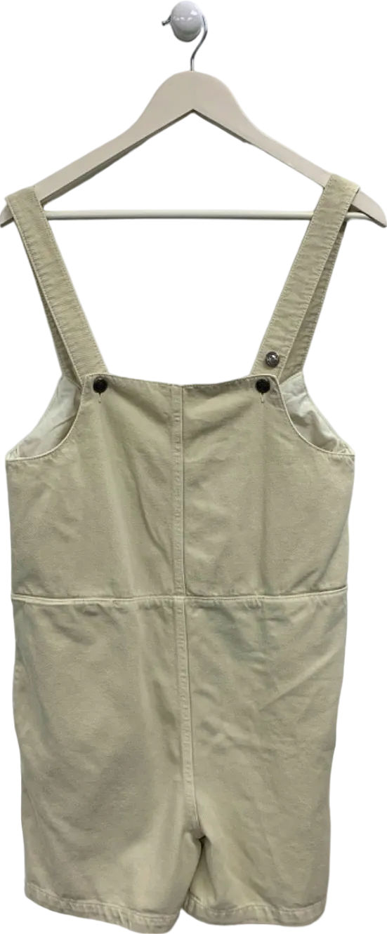Balzac Beige Linen Dungaree Shorts UK 8