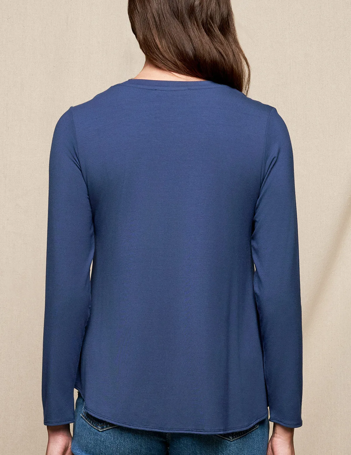 Bamboo 240 Long Sleeve Tee - Navy