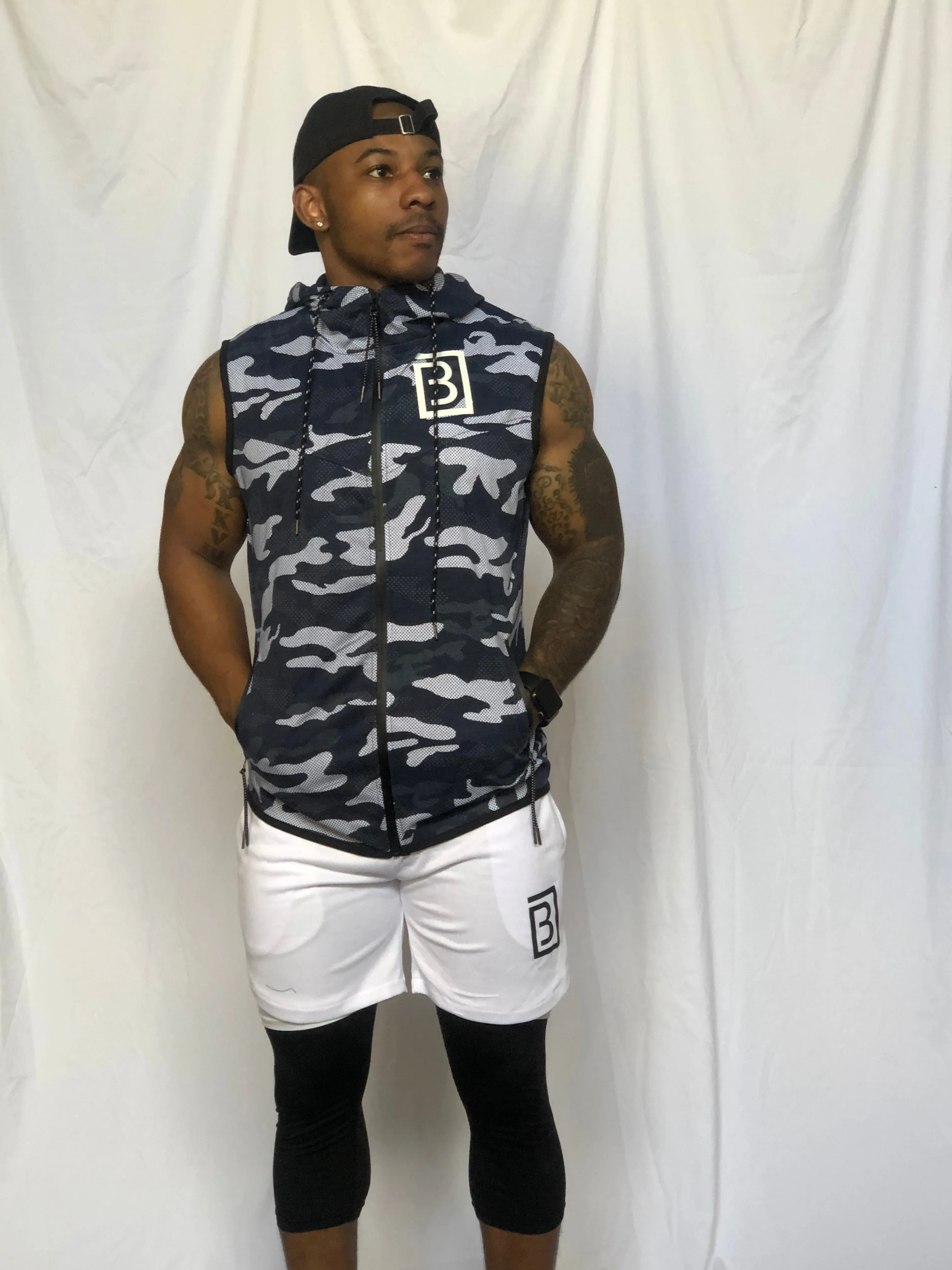 BAMN Camo Cut-Off Hoodie