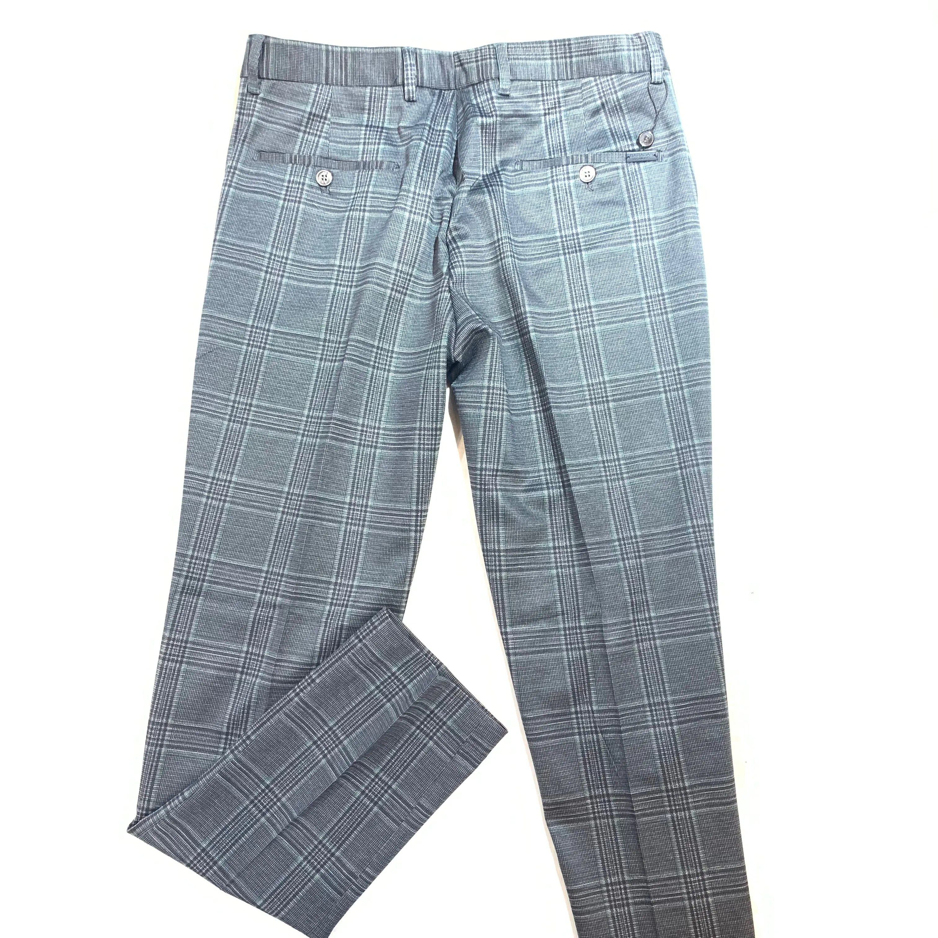 Barabas Black/Grey Checkered Plaid Dress Pants