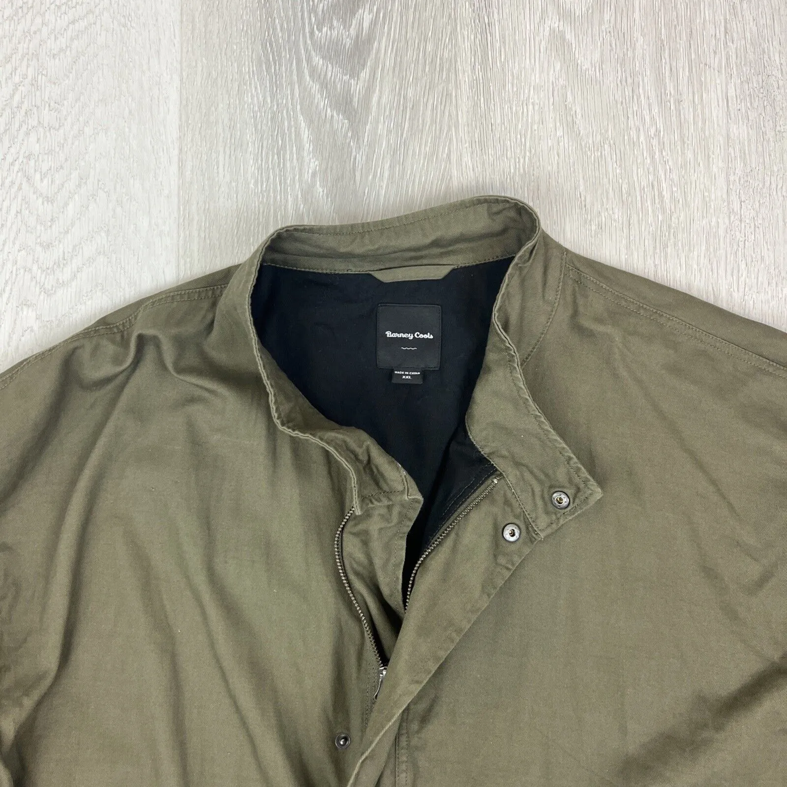 Barney Cools Mens Green Full Zip Bomber Jacket Size 2XL