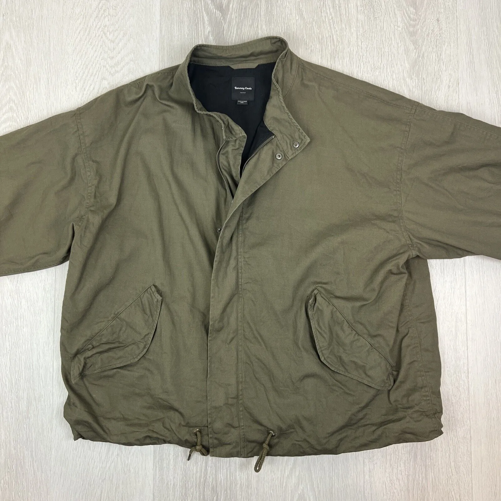 Barney Cools Mens Green Full Zip Bomber Jacket Size 2XL