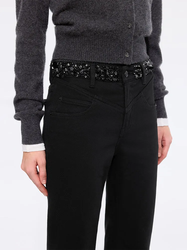 Beaded Flared Jeans