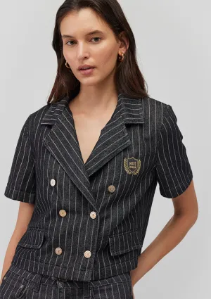 Becky Smoke Stripe College Jean Jacket