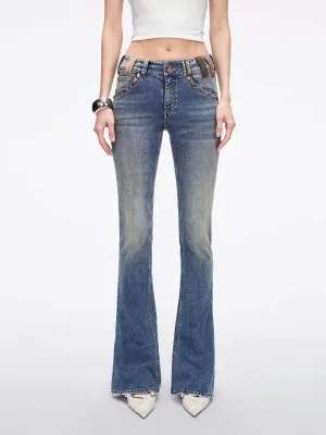 Belt Loop Flared Jeans