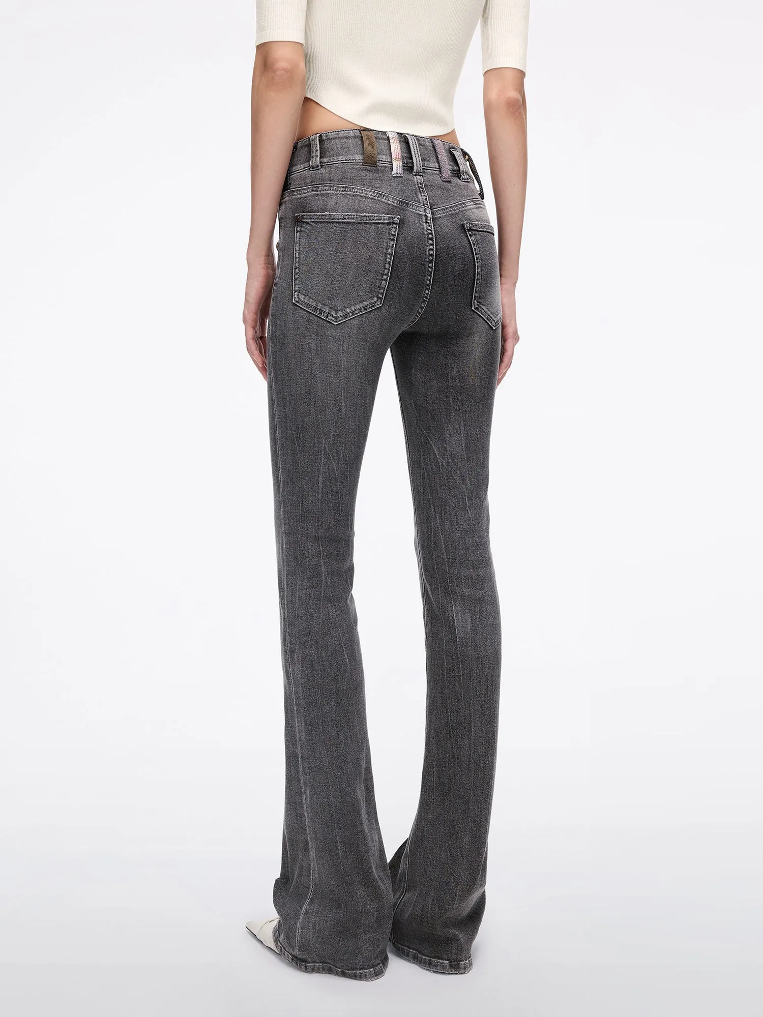 Belt Loop Flared Jeans