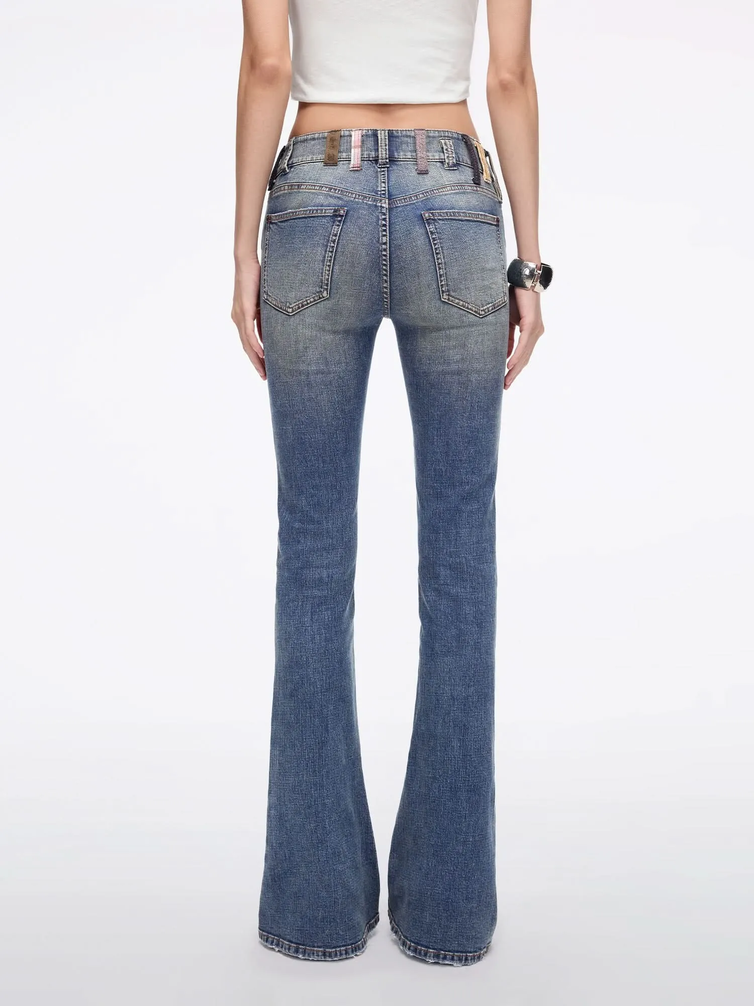 Belt Loop Flared Jeans
