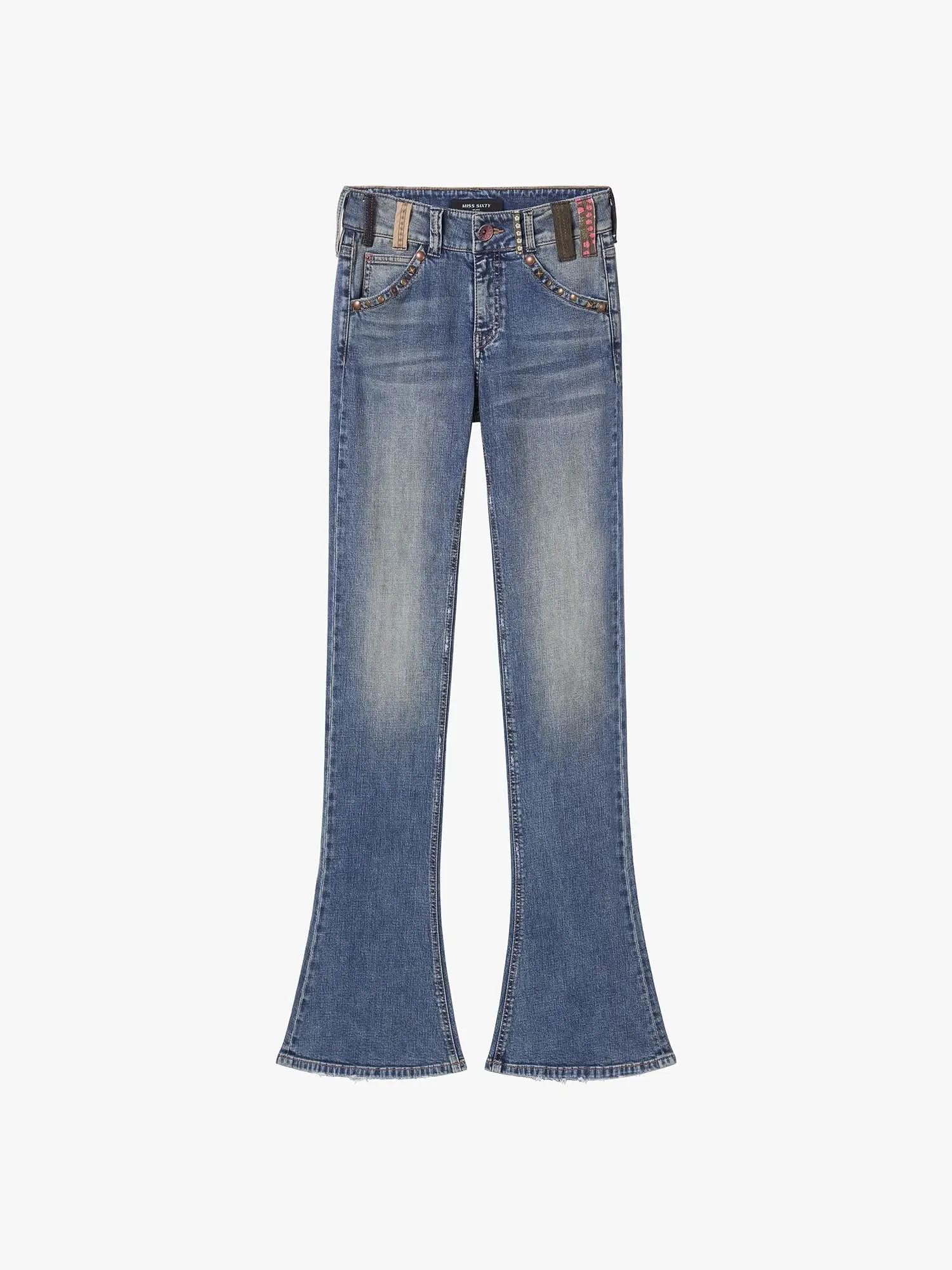 Belt Loop Flared Jeans