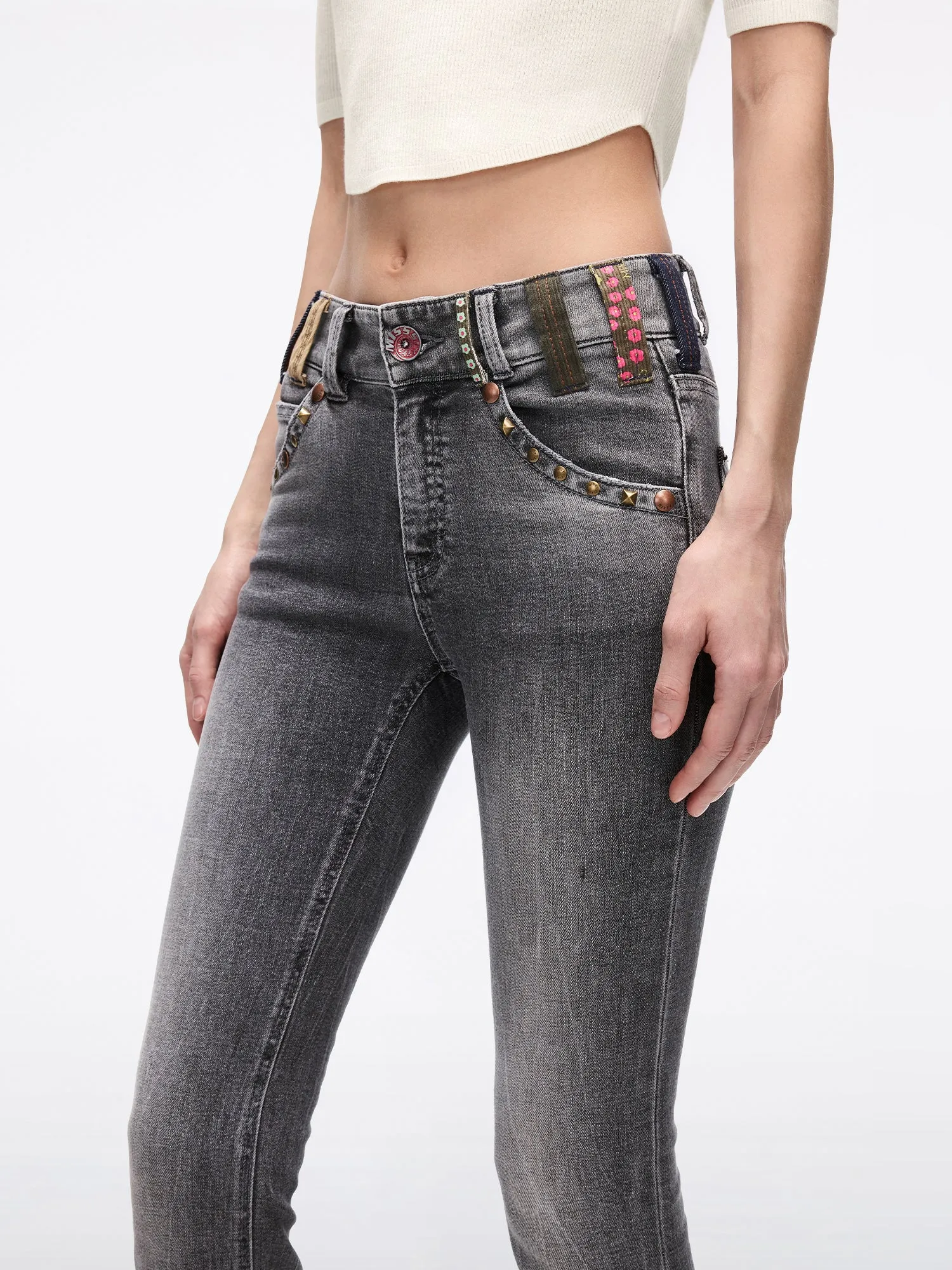Belt Loop Flared Jeans