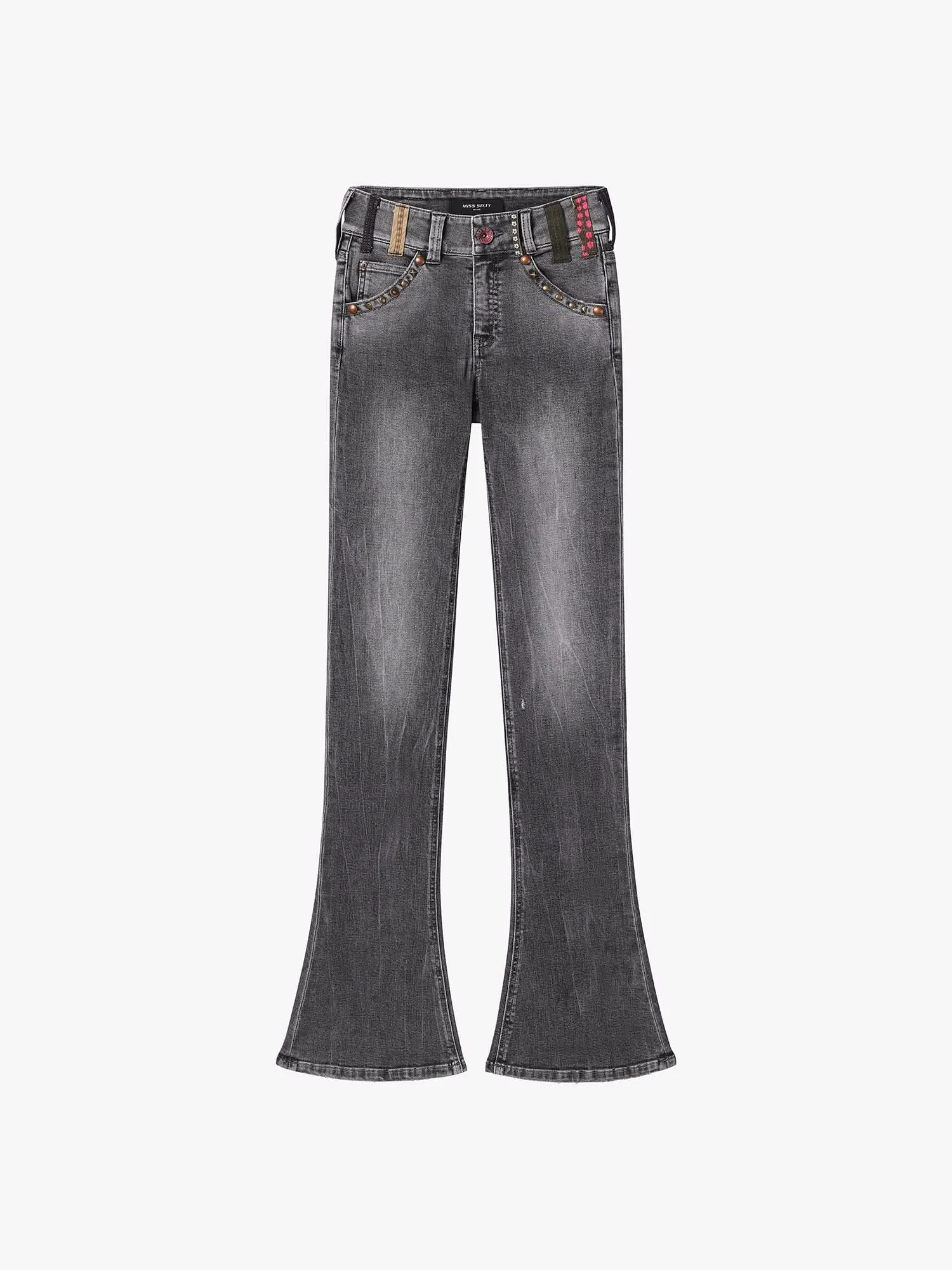 Belt Loop Flared Jeans