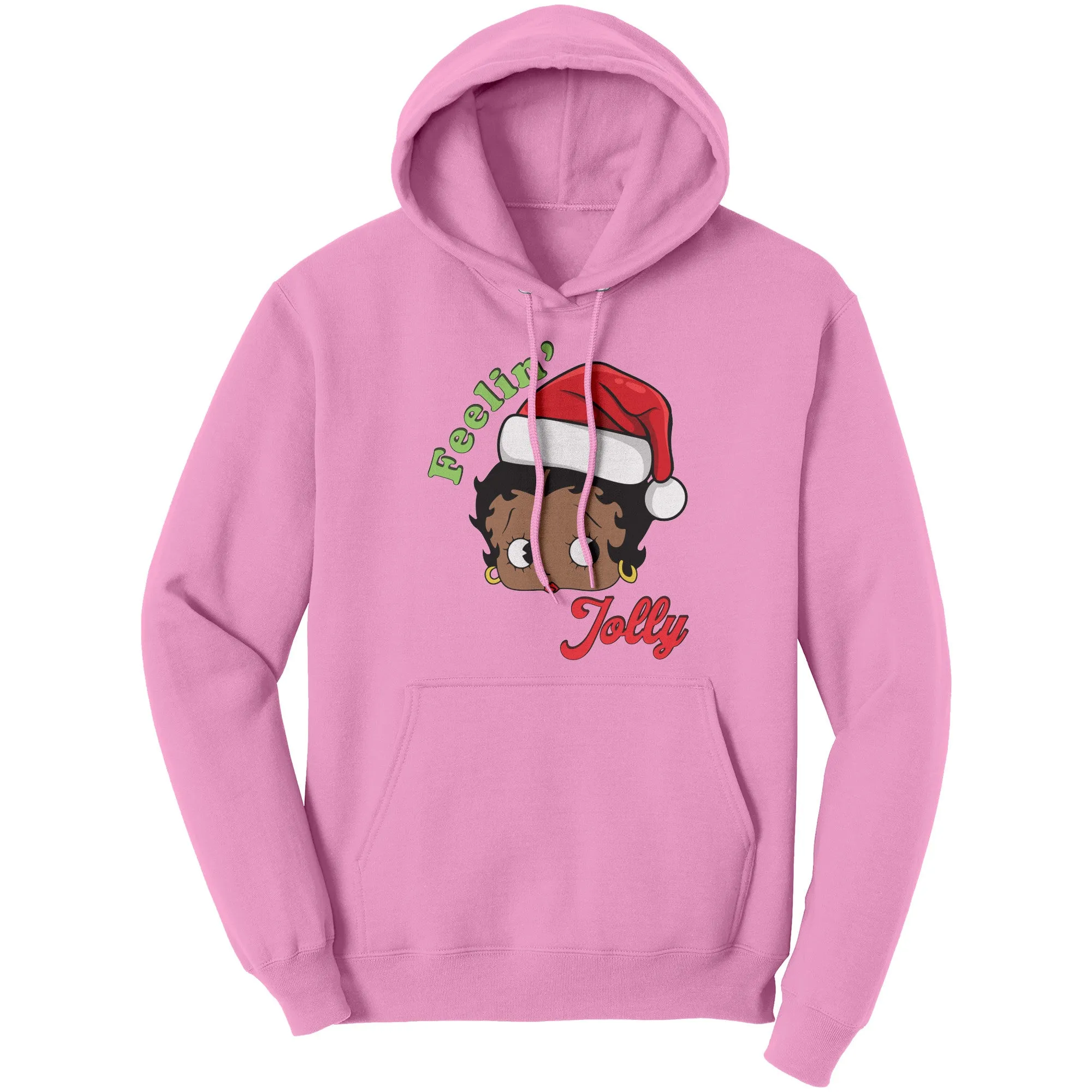 Betty Boop Christmas Hoodie, Feeling Jolly Sweatshirt, Christmas Gift for Her, Holiday Graphic Hoodie, Betty Boop Hoodie, Womens Clothing