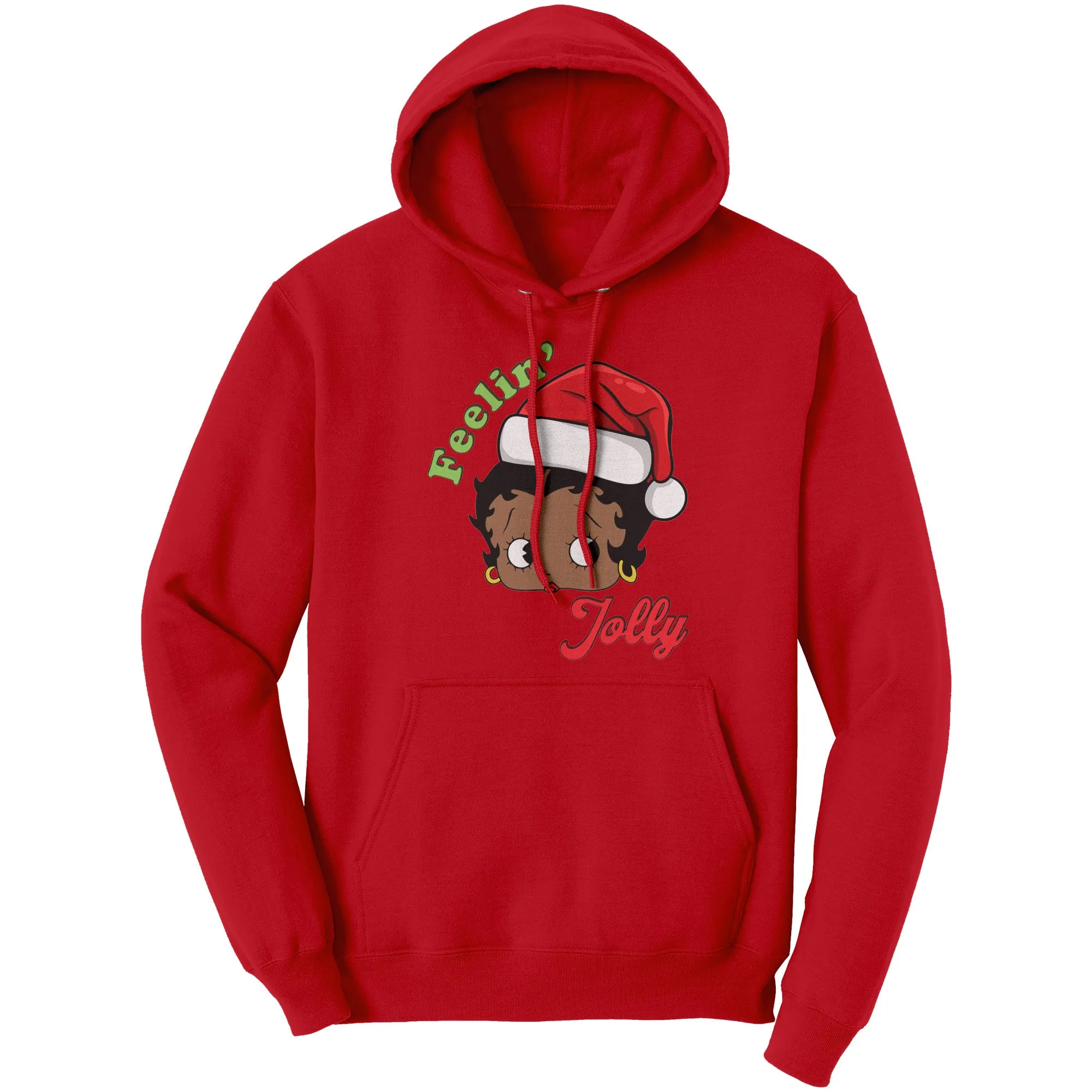 Betty Boop Christmas Hoodie, Feeling Jolly Sweatshirt, Christmas Gift for Her, Holiday Graphic Hoodie, Betty Boop Hoodie, Womens Clothing