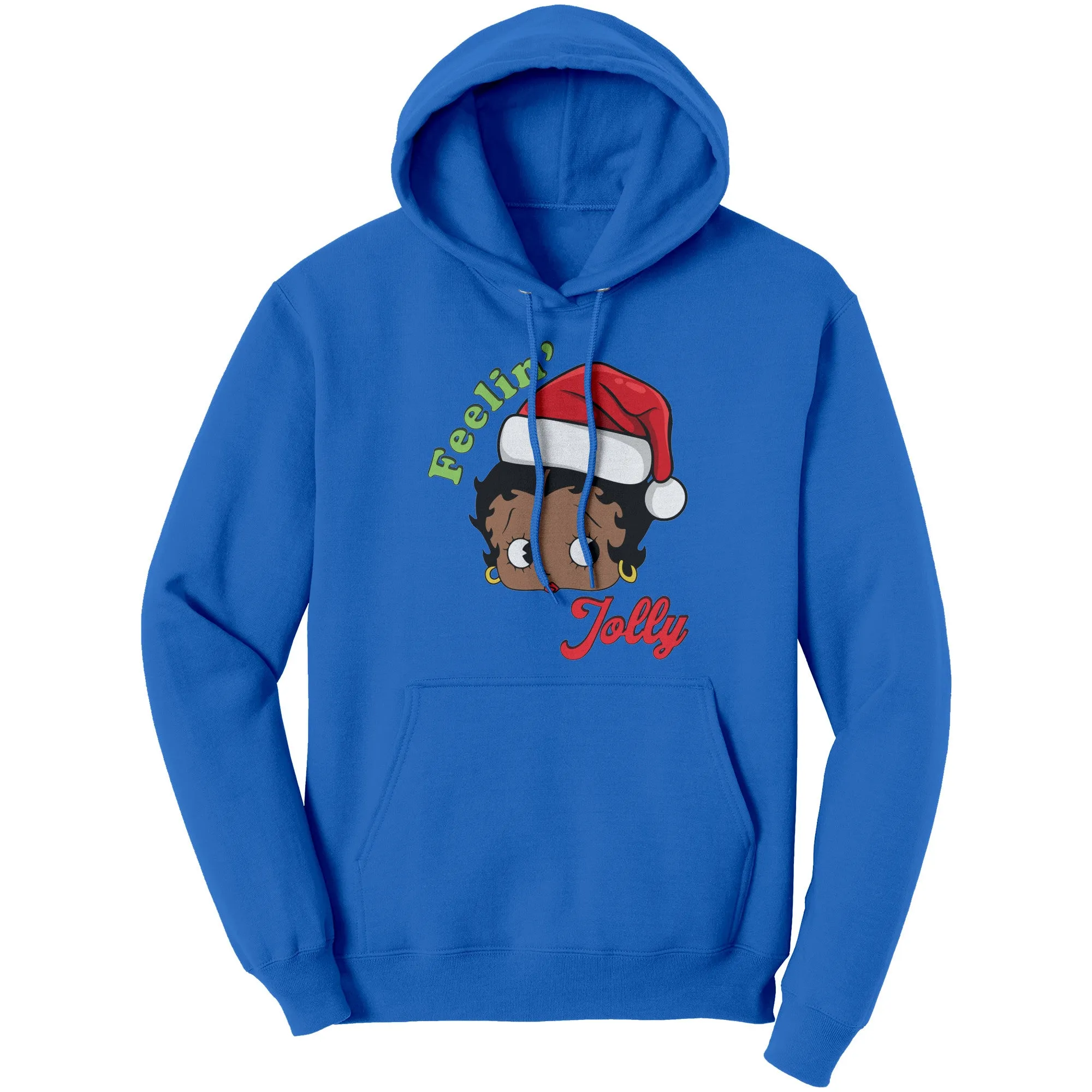 Betty Boop Christmas Hoodie, Feeling Jolly Sweatshirt, Christmas Gift for Her, Holiday Graphic Hoodie, Betty Boop Hoodie, Womens Clothing