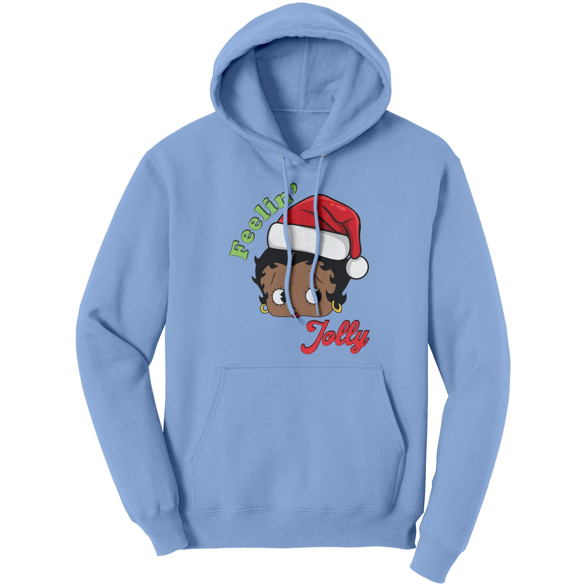 Betty Boop Christmas Hoodie, Feeling Jolly Sweatshirt, Christmas Gift for Her, Holiday Graphic Hoodie, Betty Boop Hoodie, Womens Clothing