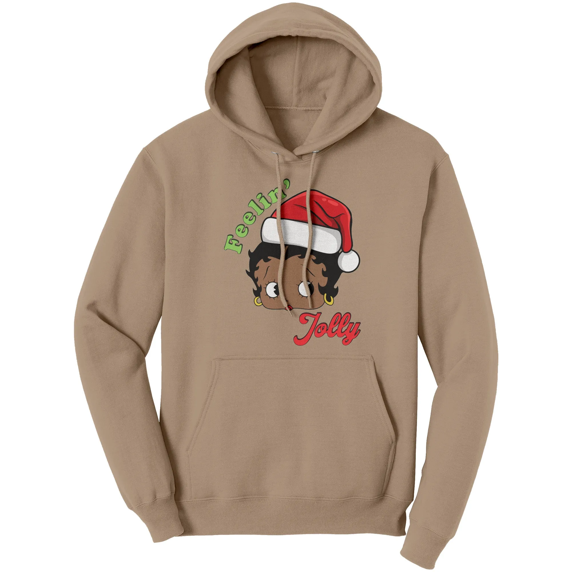 Betty Boop Christmas Hoodie, Feeling Jolly Sweatshirt, Christmas Gift for Her, Holiday Graphic Hoodie, Betty Boop Hoodie, Womens Clothing