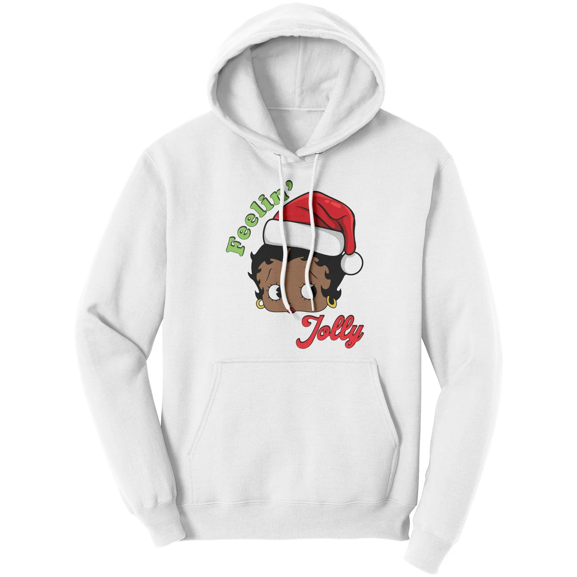 Betty Boop Christmas Hoodie, Feeling Jolly Sweatshirt, Christmas Gift for Her, Holiday Graphic Hoodie, Betty Boop Hoodie, Womens Clothing