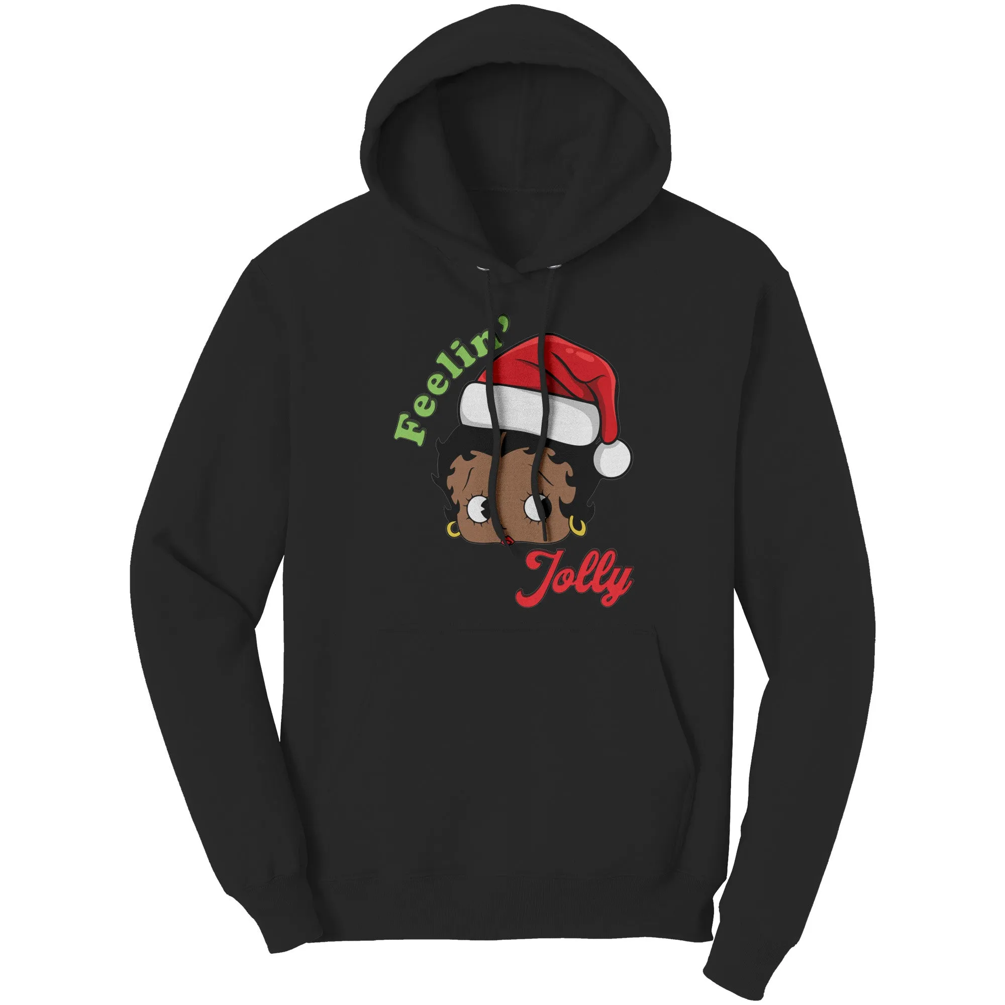 Betty Boop Christmas Hoodie, Feeling Jolly Sweatshirt, Christmas Gift for Her, Holiday Graphic Hoodie, Betty Boop Hoodie, Womens Clothing