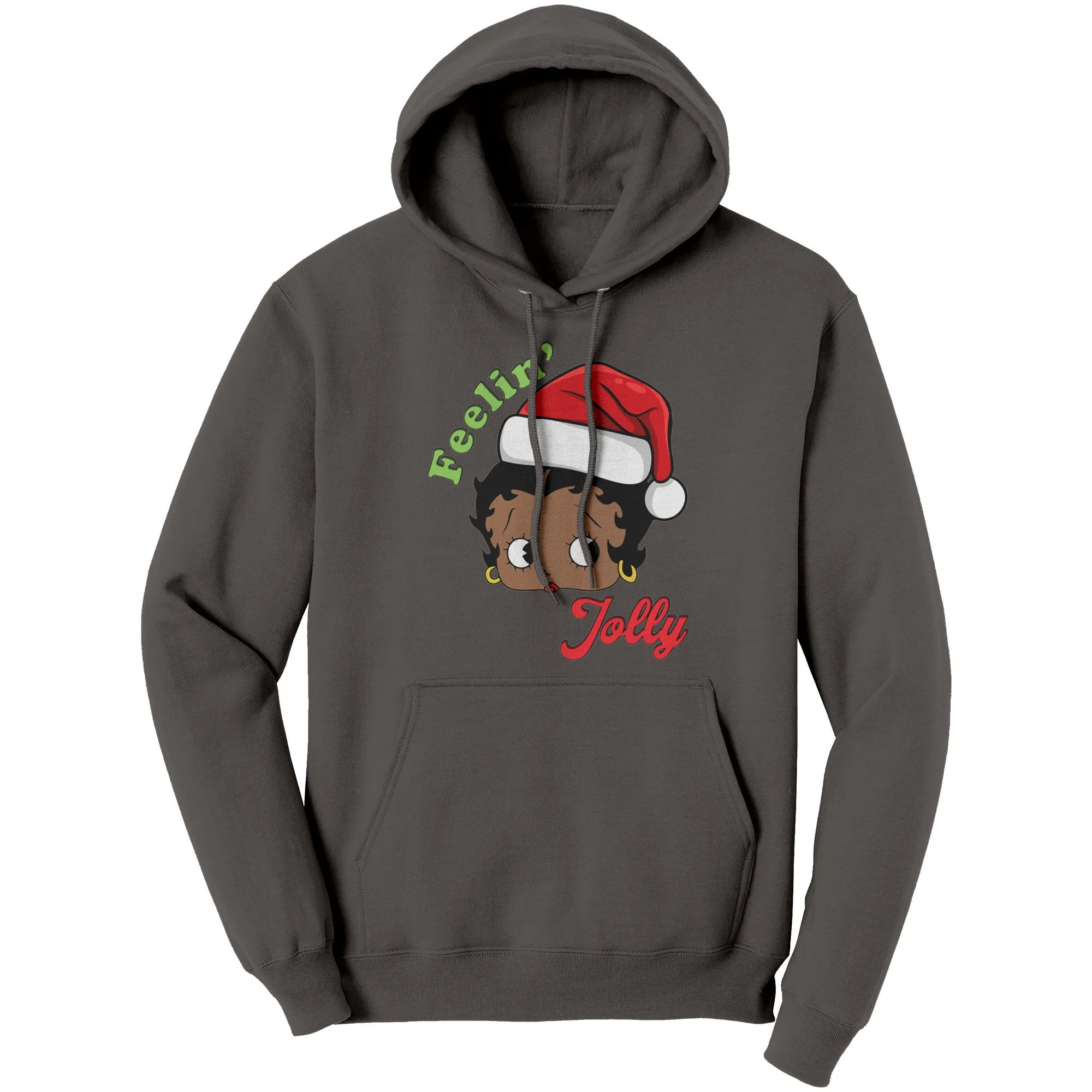 Betty Boop Christmas Hoodie, Feeling Jolly Sweatshirt, Christmas Gift for Her, Holiday Graphic Hoodie, Betty Boop Hoodie, Womens Clothing