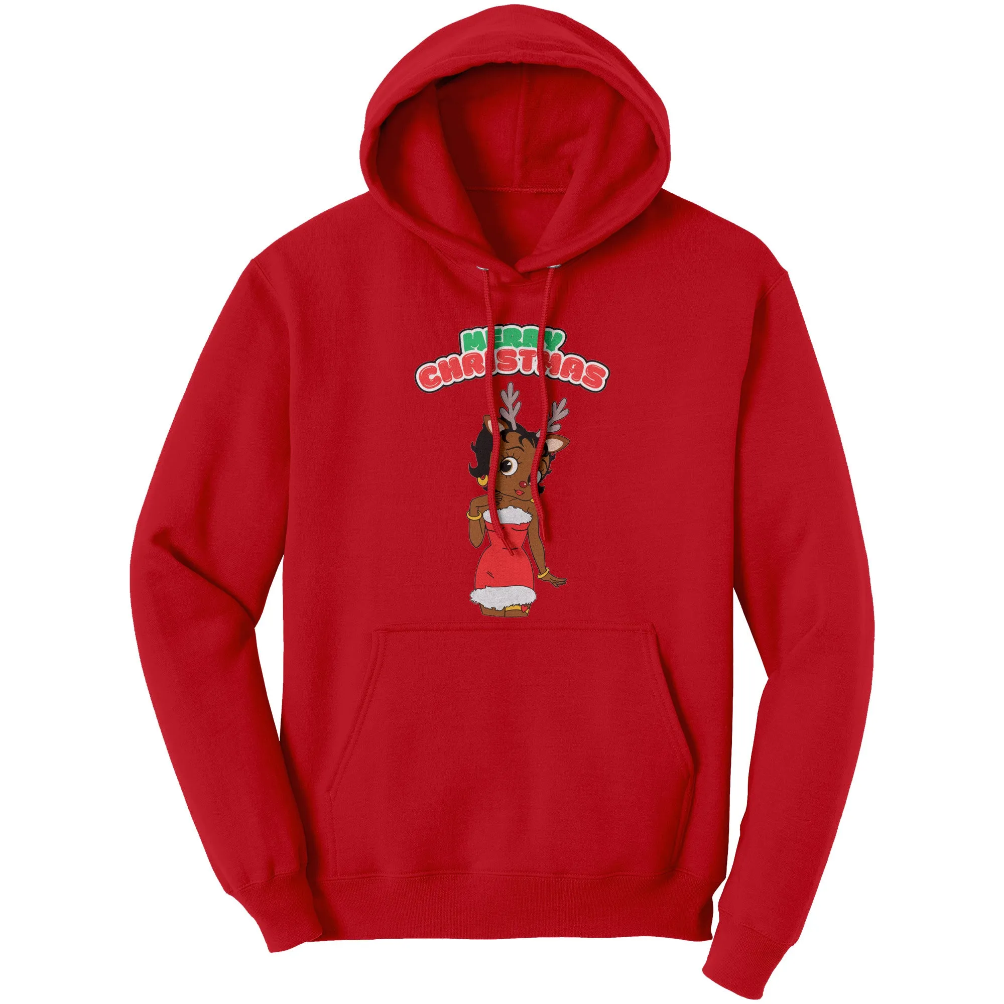 Betty Boop Hoodie, Christmas Hoodie, Christmas Reindeer Hoodie, Betty Boop Gift, Christmas Gifts For Her, Womens Hoodie Gift Womens Clothing