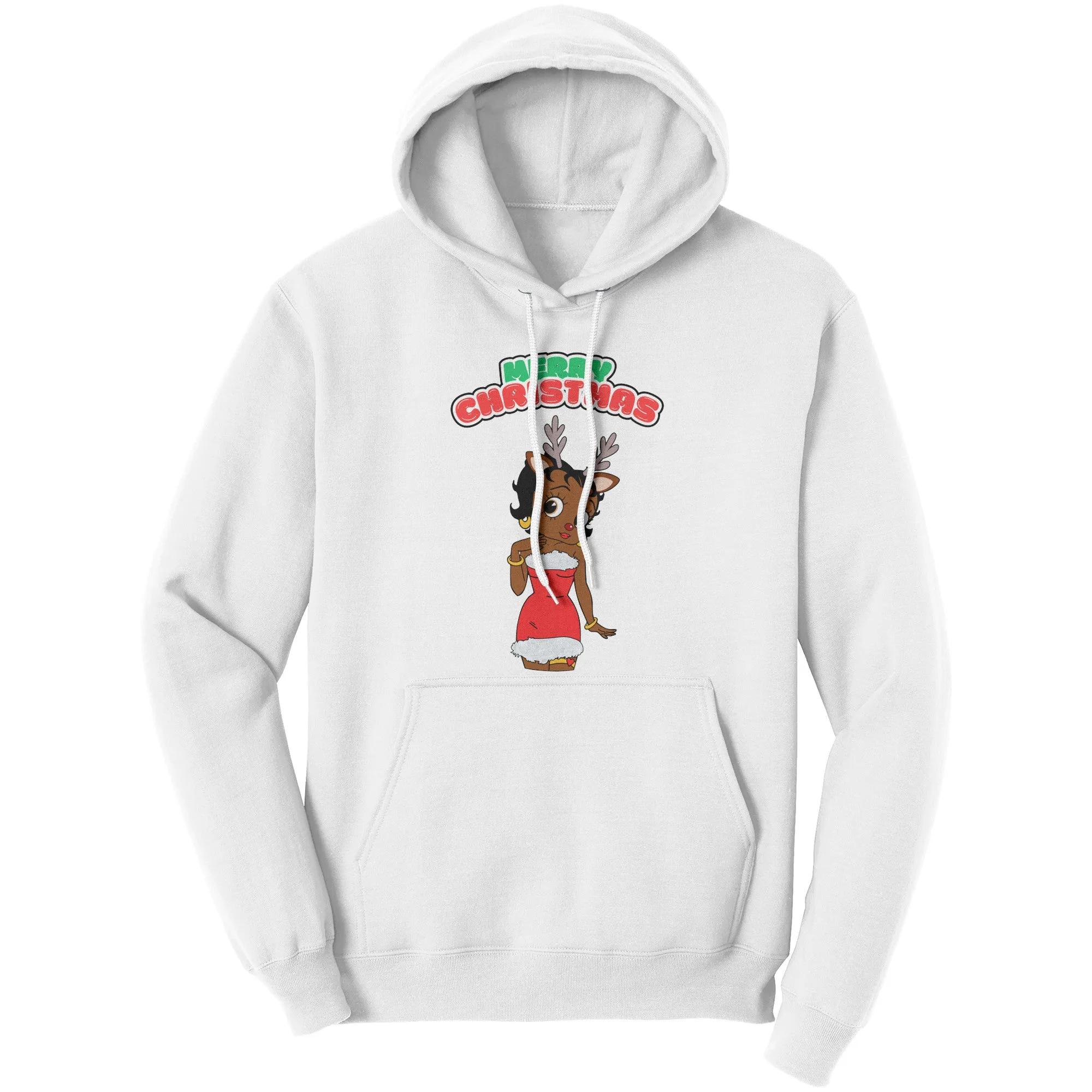 Betty Boop Hoodie, Christmas Hoodie, Christmas Reindeer Hoodie, Betty Boop Gift, Christmas Gifts For Her, Womens Hoodie Gift Womens Clothing