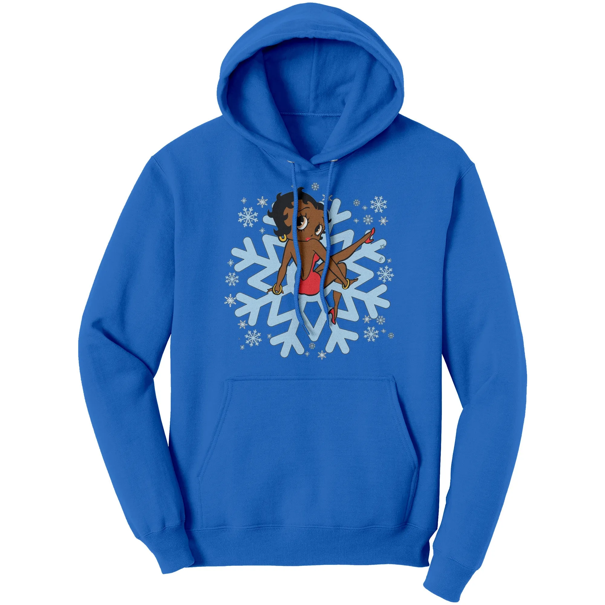 Betty Boop Womens Hoodie, Cute Christmas Hoodie, Snowflakes Hoodie, Snowflake Christmas Hoodie, Womens Sweater For Christmas Gift For Her