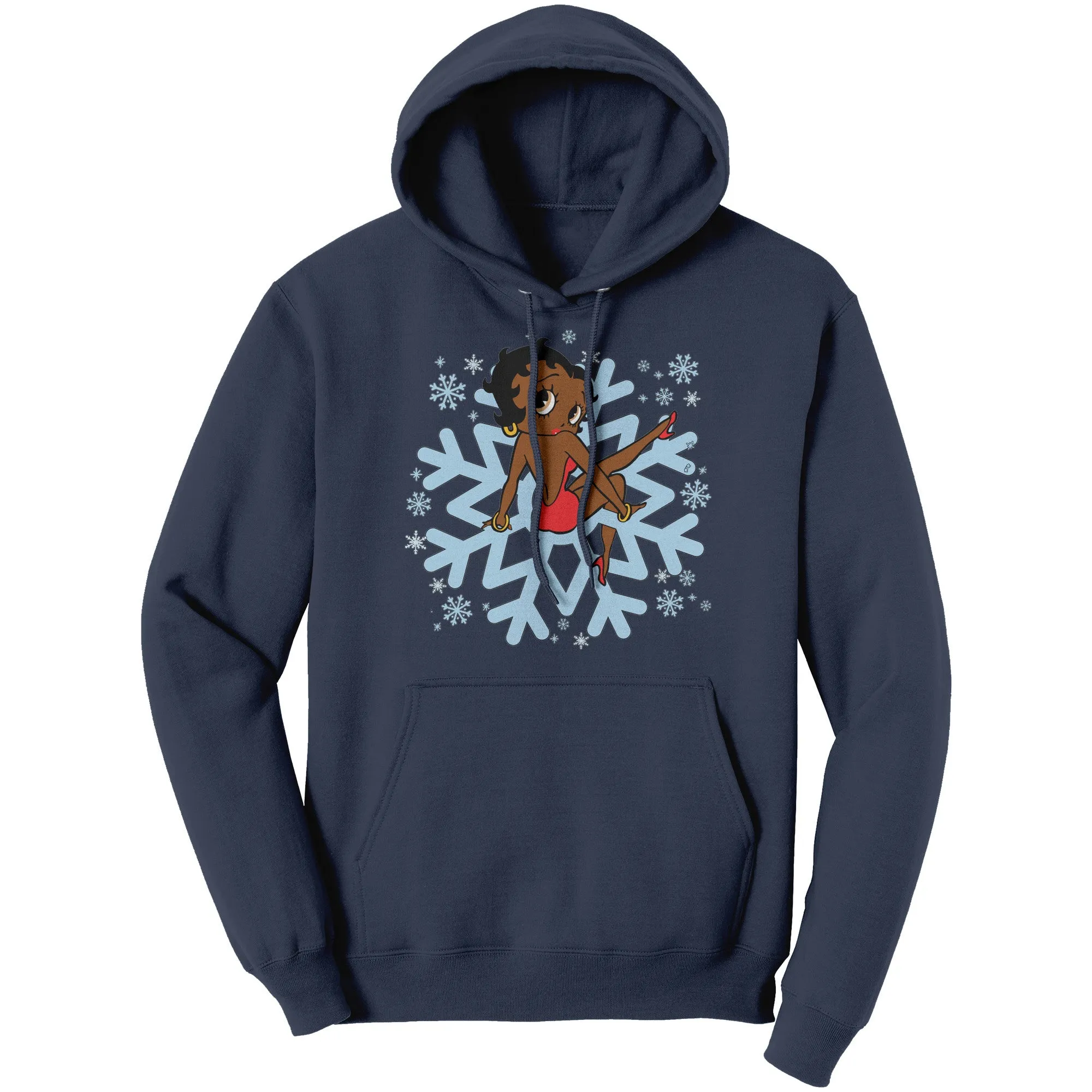 Betty Boop Womens Hoodie, Cute Christmas Hoodie, Snowflakes Hoodie, Snowflake Christmas Hoodie, Womens Sweater For Christmas Gift For Her