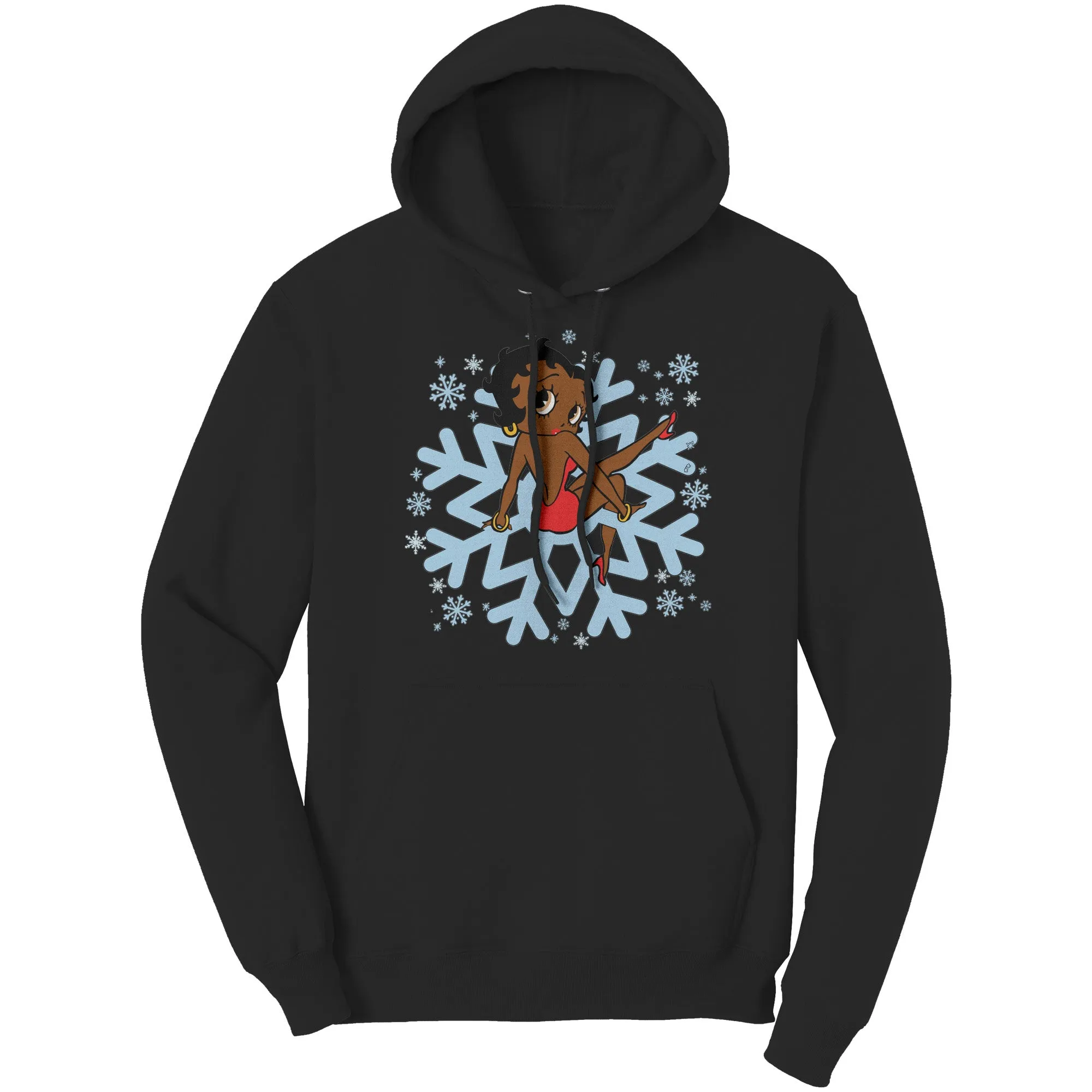 Betty Boop Womens Hoodie, Cute Christmas Hoodie, Snowflakes Hoodie, Snowflake Christmas Hoodie, Womens Sweater For Christmas Gift For Her