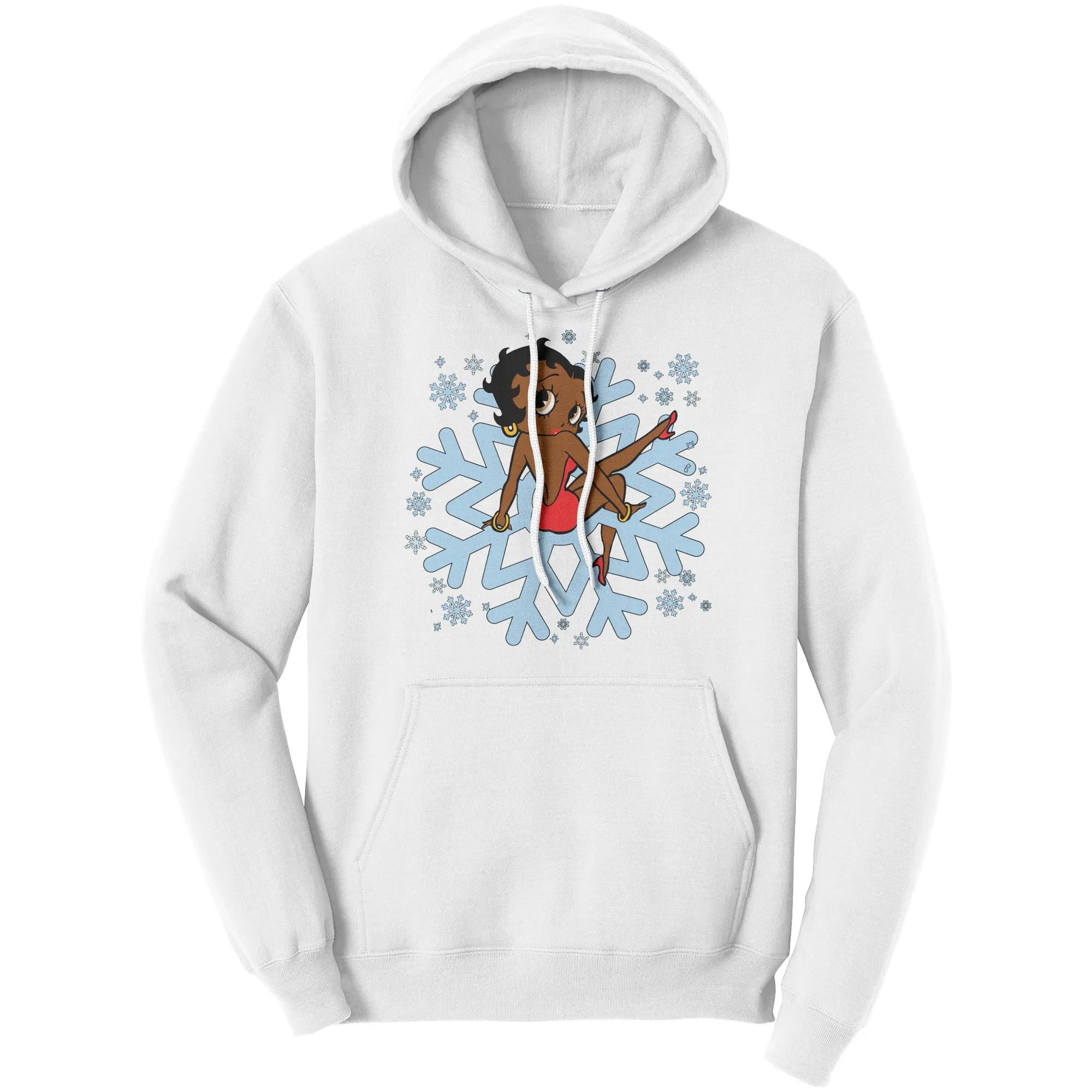 Betty Boop Womens Hoodie, Cute Christmas Hoodie, Snowflakes Hoodie, Snowflake Christmas Hoodie, Womens Sweater For Christmas Gift For Her