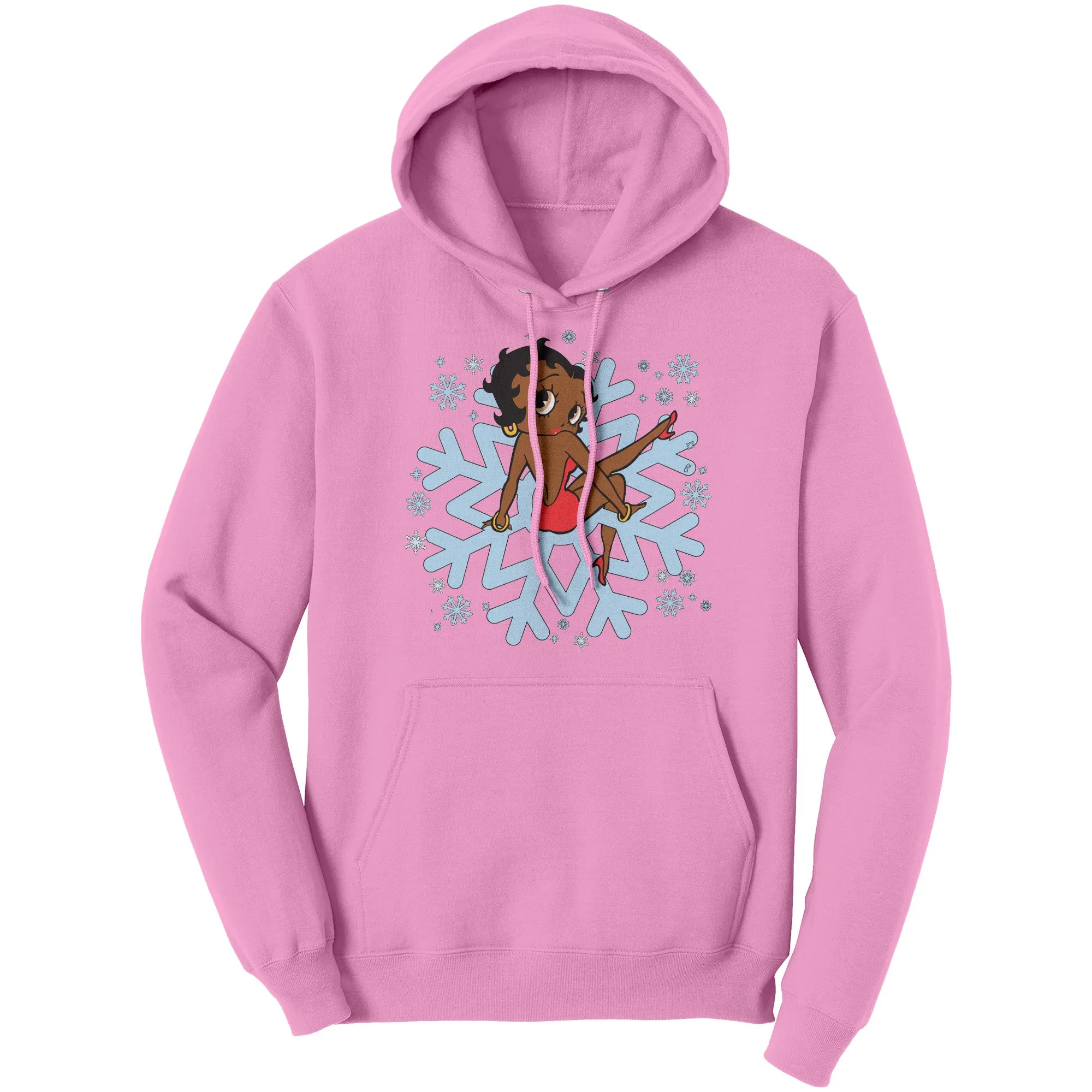 Betty Boop Womens Hoodie, Cute Christmas Hoodie, Snowflakes Hoodie, Snowflake Christmas Hoodie, Womens Sweater For Christmas Gift For Her