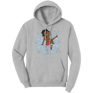 Betty Boop Womens Hoodie, Cute Christmas Hoodie, Snowflakes Hoodie, Snowflake Christmas Hoodie, Womens Sweater For Christmas Gift For Her