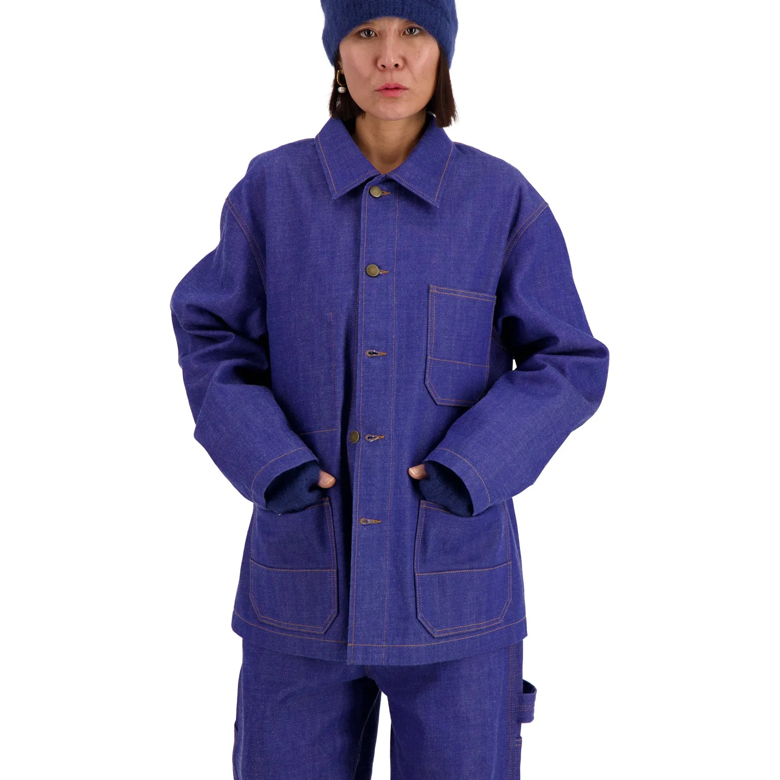 Bill Unlined Denim Workwear Jacket Blue Raw Denim