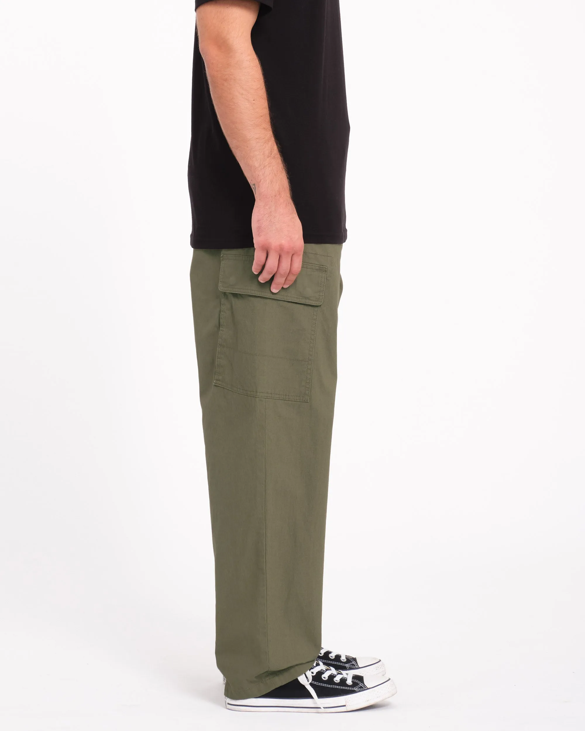 Billow Tapered Elasticated Waist Cargo - WINTERMOSS