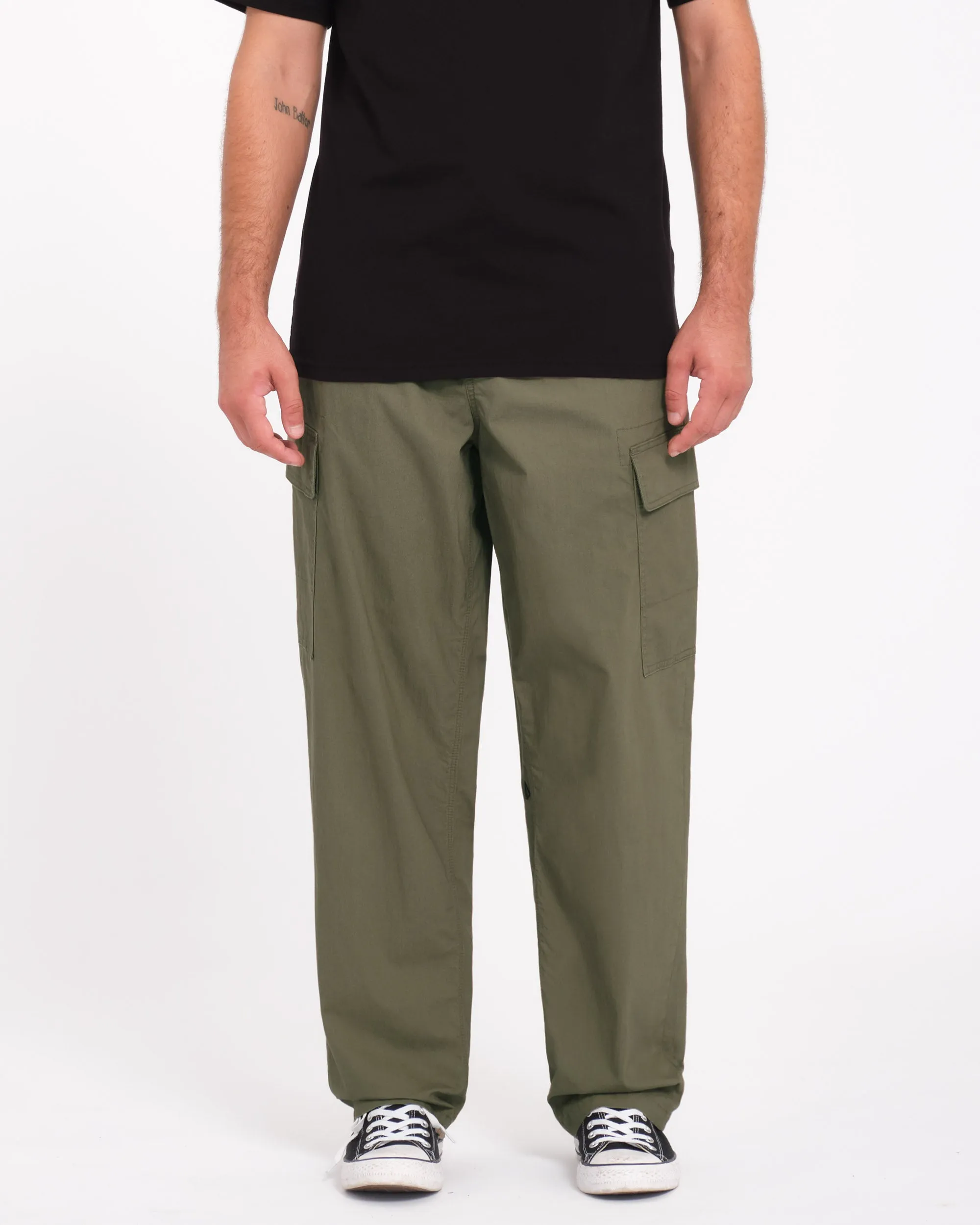 Billow Tapered Elasticated Waist Cargo - WINTERMOSS