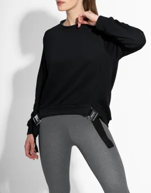 BLACK BUCKLE SWEATSHIRT