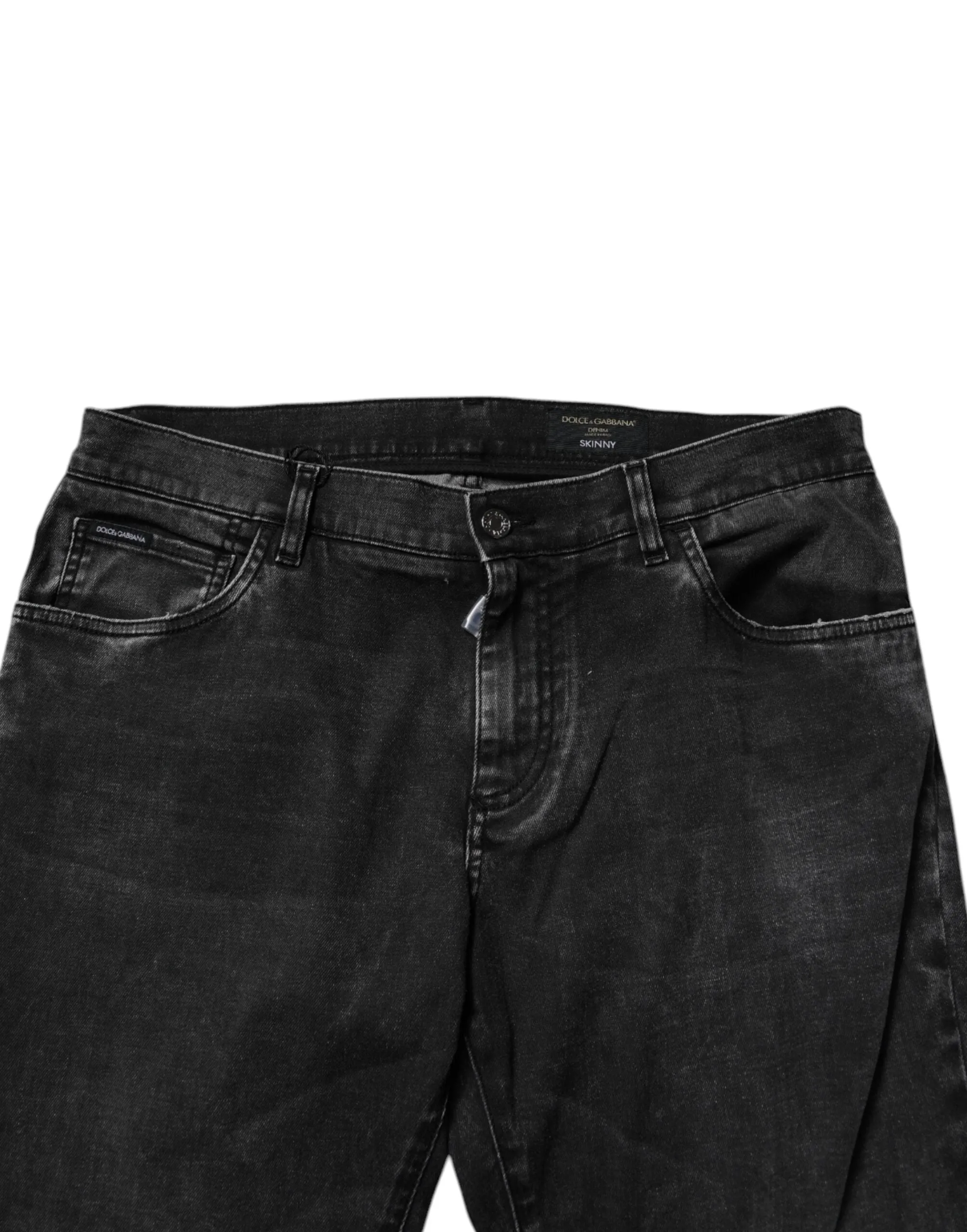 Black Cotton Stretch Men Skinny Denim Jeans