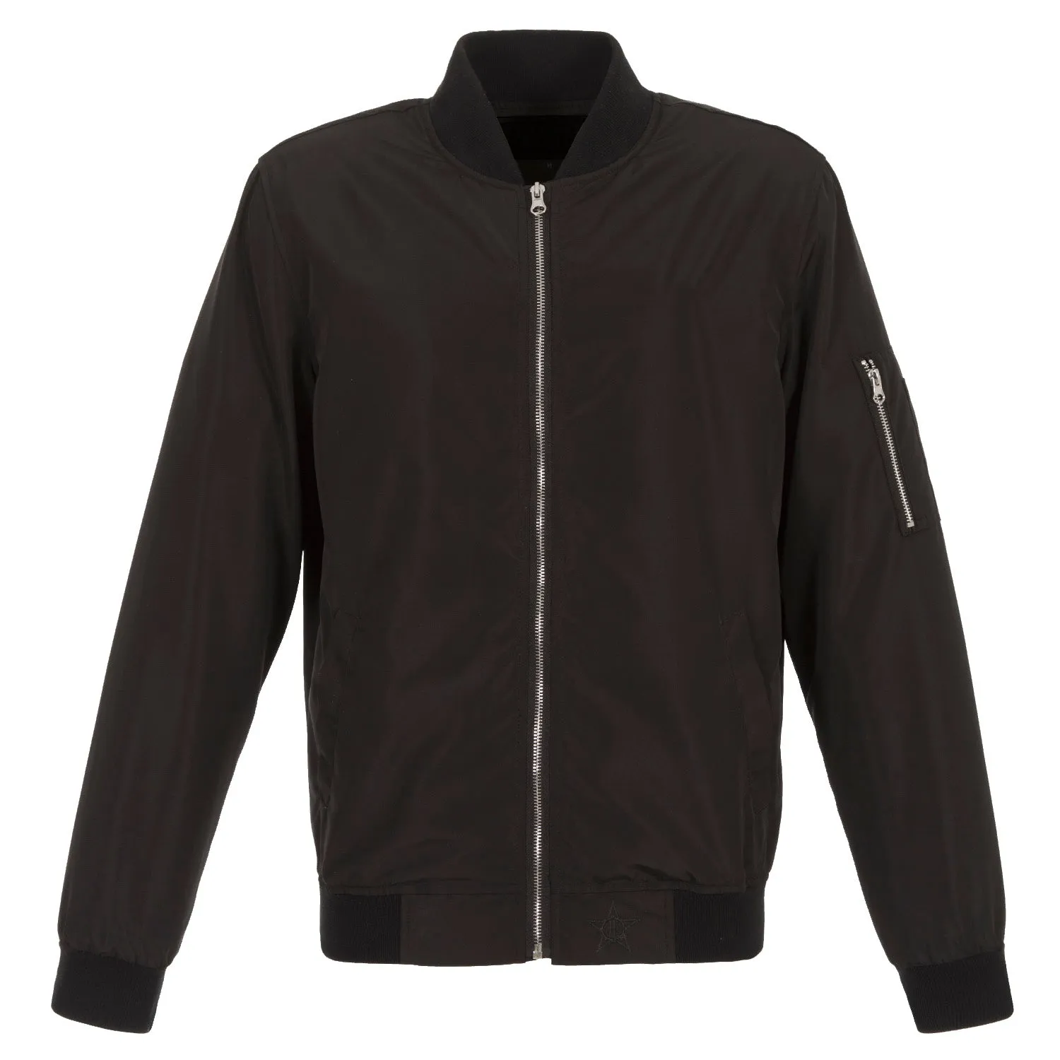Black Nylon Bomber