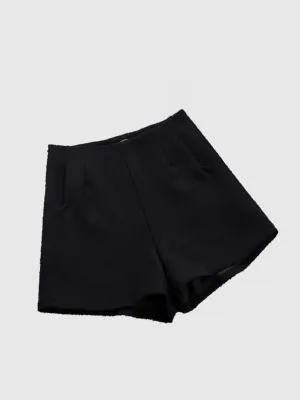 Black Semi Formal Pintucked Shorts