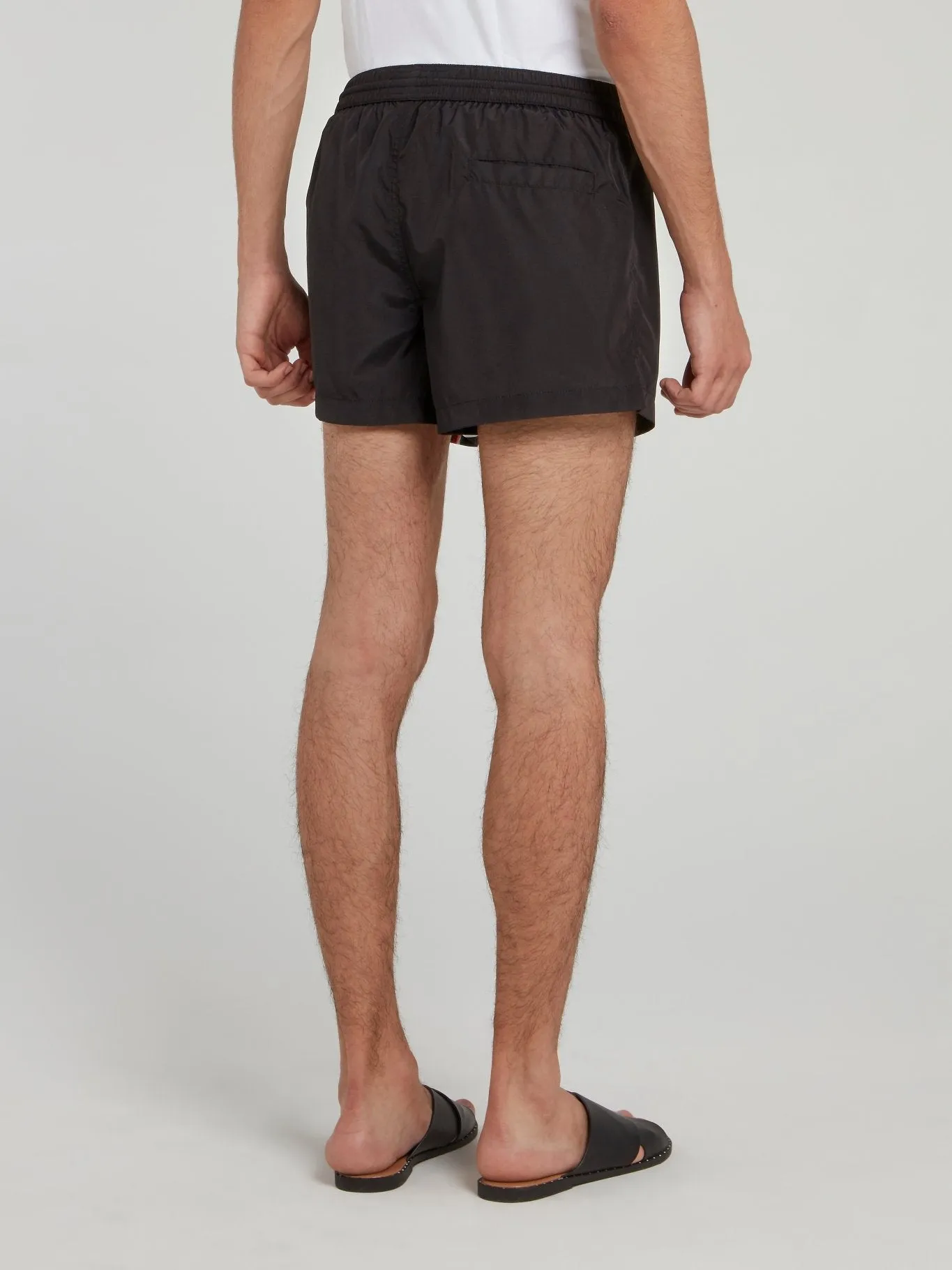 Black Statement Logo Drawstring Shorts