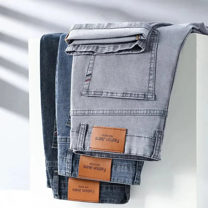 BlauStil Herren Geschäfts-Casual Hoch taillierte Stretch-Denim-Jeans
