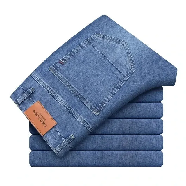 BlauStil Herren Geschäfts-Casual Hoch taillierte Stretch-Denim-Jeans