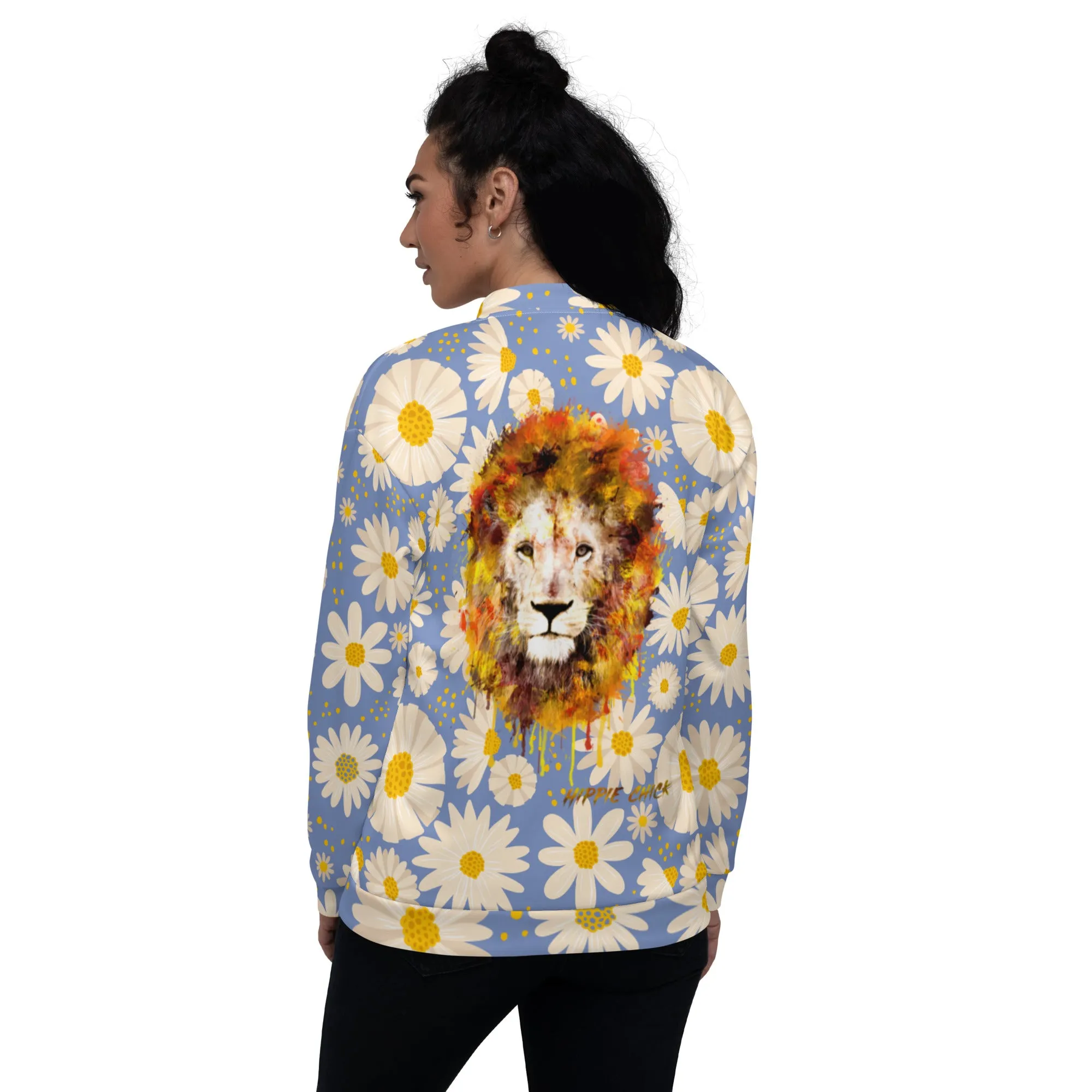 Blue Daisies Bomber Jacket - OG Hippie Chick