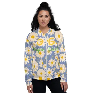 Blue Daisies Bomber Jacket - OG Hippie Chick