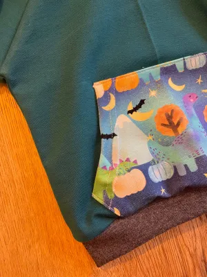 Blue Dinosaurs Hoodie - 3/6 months