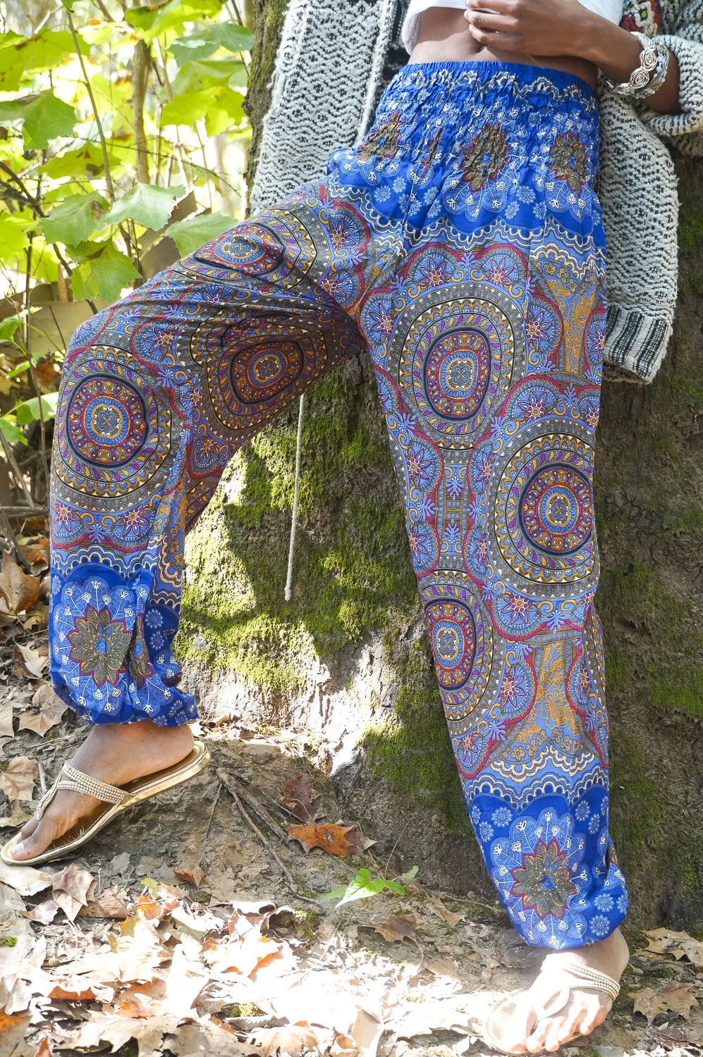 Blue Pendant Mandala Harem Pants