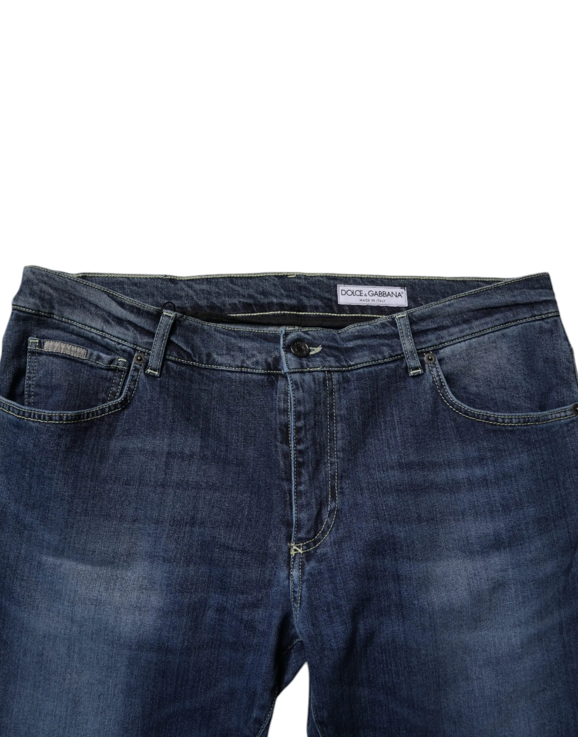 Blue Washed Cotton Stretch Skinny Denim Jeans