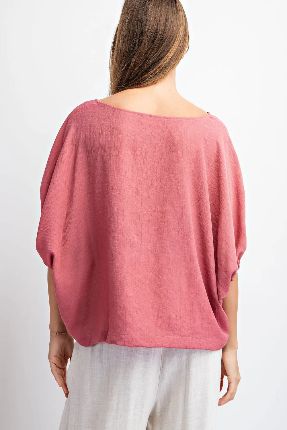 Blush Breeze Bubble Sleeve Top