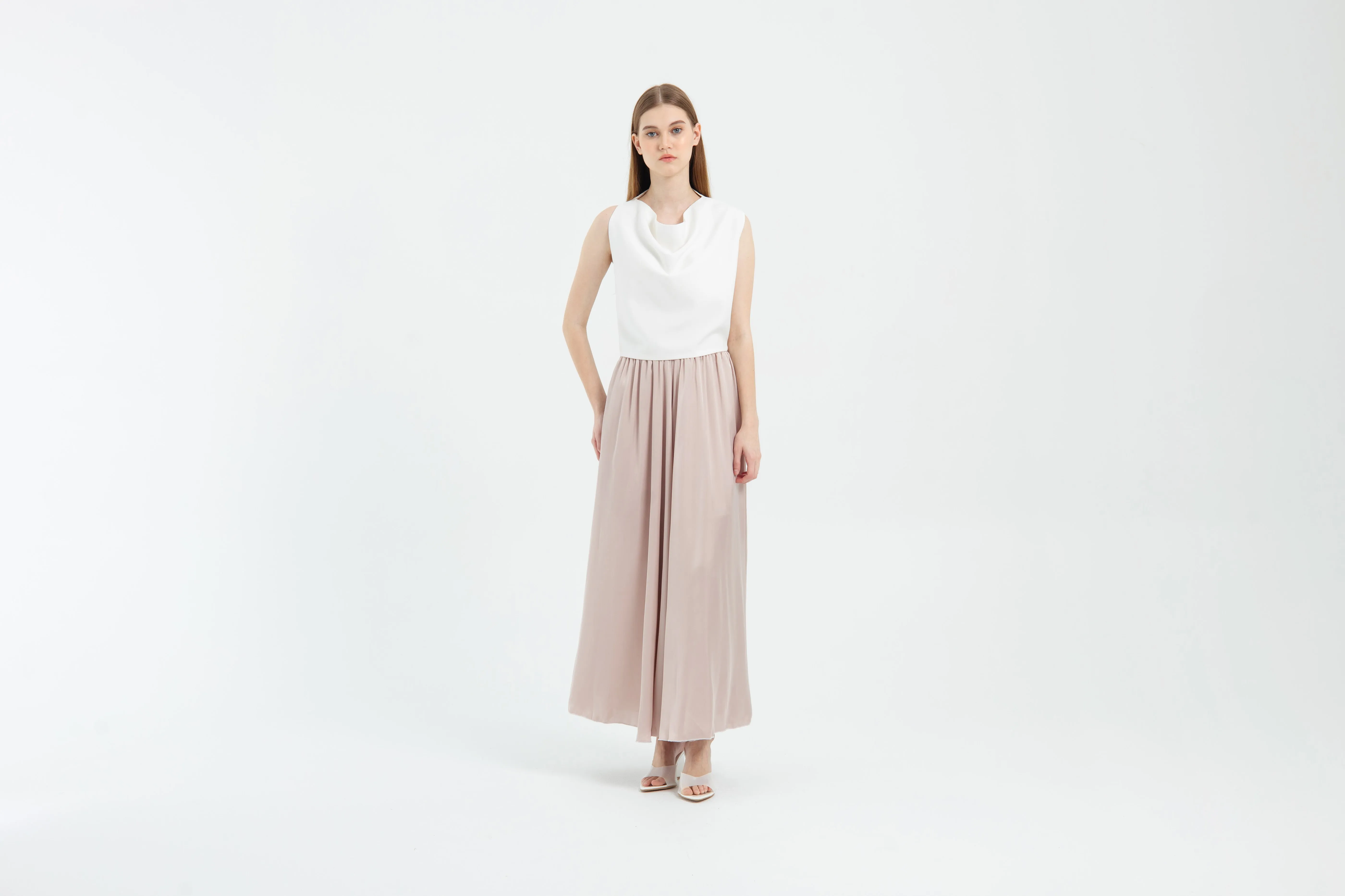 Blush Palazzo Silk Pants