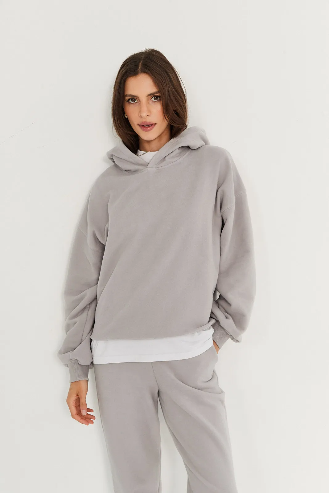 Bluza Boyfriend Hoodie light grey